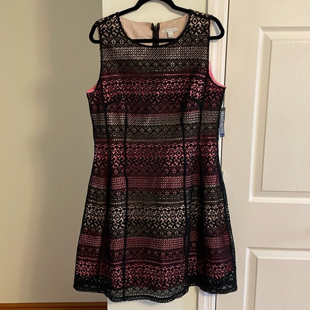 Pink and black dress